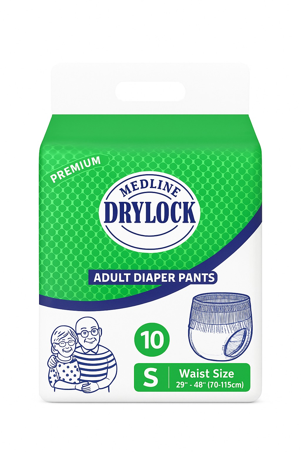 Size “Small” Premium Drylock Adult-Pull-UPS 10 PCS