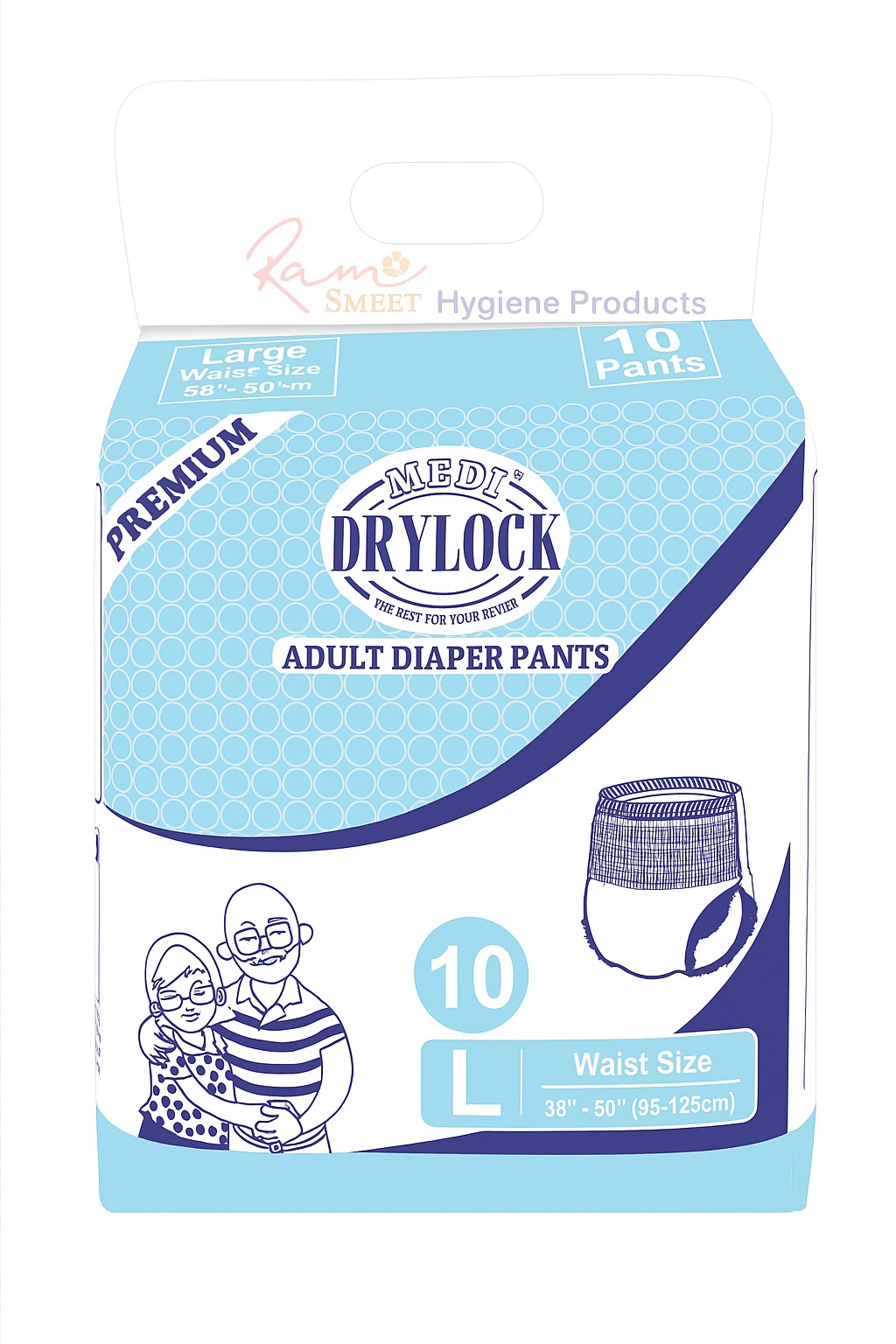 Size “L” Premium Drylock Adult-Pull-UPS 10 PCS